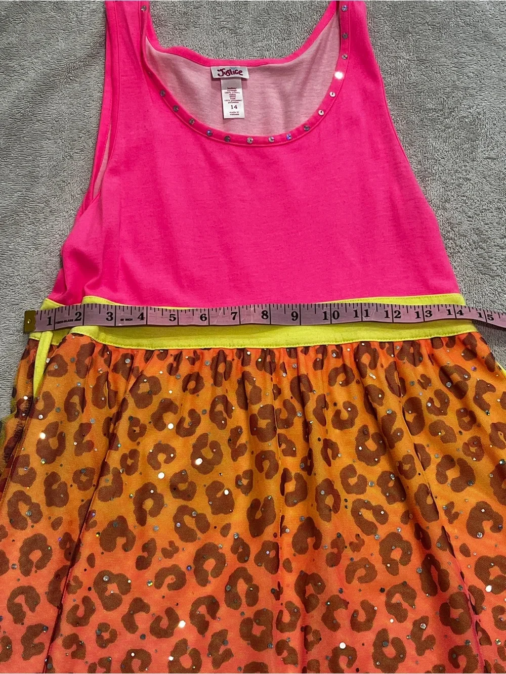 Y2K Justice Girl Leopard Pink Dress